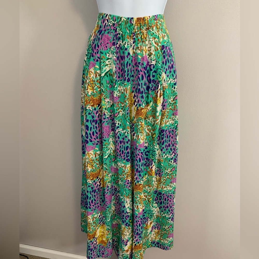 NWT Umgee Green Multi-Print Wide Leg Pants